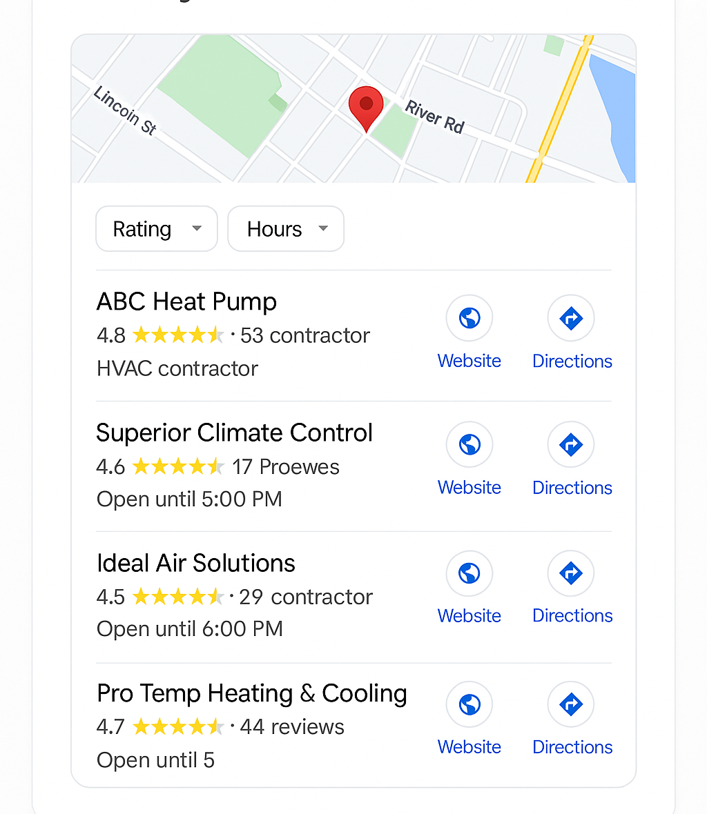 local seo map pack result