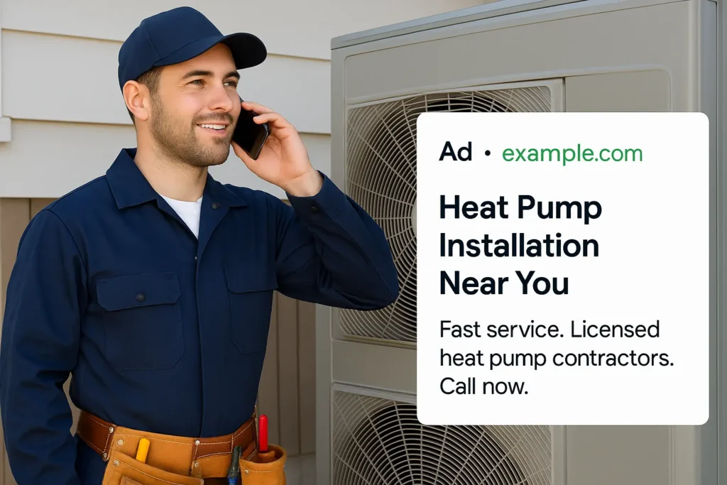 google ads for heat pump services